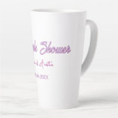 koppel douche naam datum grijs trendy eenvoudig ro latte mok (Rechterhoek)