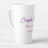 koppel douche naam datum grijs trendy eenvoudig ro latte mok (Linkerhoek)