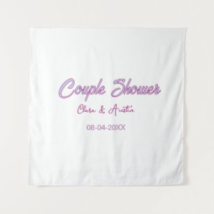 koppel douche naam datum grijs trendy eenvoudig ro wandkleed
