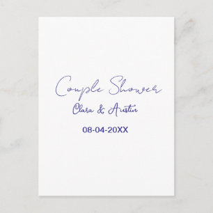 koppel douche naam datum paars trendy eenvoudig mi briefkaart