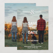 Koppel en huisdier moderne foto bruiloft save the date (Voorkant / Achterkant)