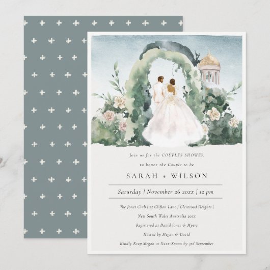 Koppel flessenArch voor botanische paren Bedankkaart (Voorkant / Achterkant)