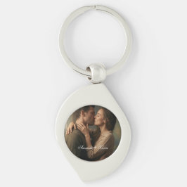 Koppel Foto & Aangepaste Naam Sleutelhanger