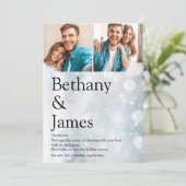 Koppel Foto Definitie Sneeuwvlokken Kerstmis Feestdagenkaart (Staand voorkant)