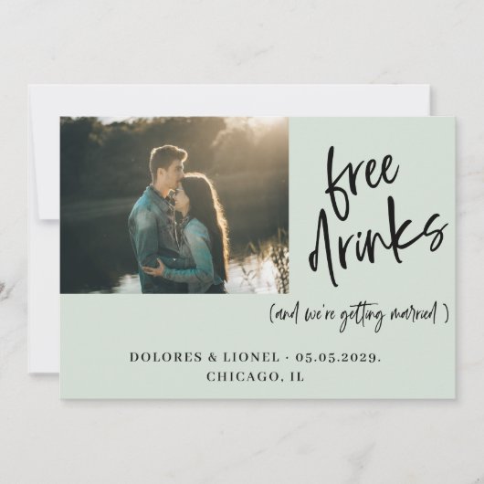 Koppel Foto Huwelijk Sparaarbericht Save The Date (Voorkant)