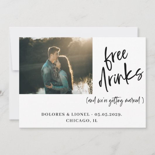 Koppel Foto Huwelijk Sparaarbericht Save The Date (Voorkant)