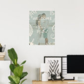 Koppel foto kust bruiloft welkom poster (Thuiskantoor)