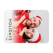 Koppel Foto Moderne Kerst Gelukkige Feestdagen Magneet (Horizontaal)