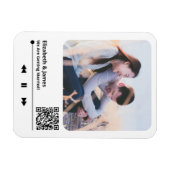 Koppel Foto Muziek Plaque QR Code Huwelijksuitnodi Magneet (Horizontaal)