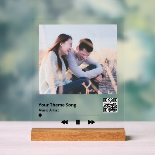 Koppel Foto Muziek Plaquette QR Code Acryl Bord (Neutraal)
