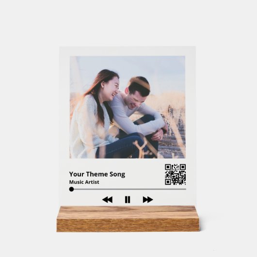 Koppel Foto Muziek Plaquette QR Code Acryl Bord (Voorkant)