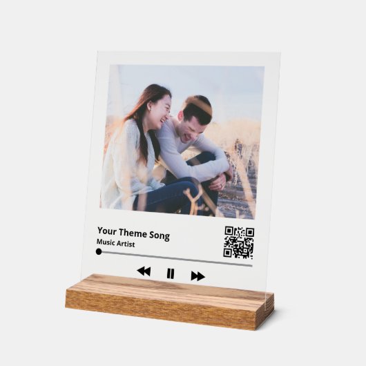 Koppel Foto Muziek Plaquette QR Code Acryl Bord (Hoek)