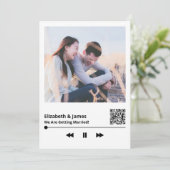 Koppel Foto QR Code Unieke bruiloft uitnodiging (Staand voorkant)