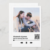 Koppel Foto QR Code Unieke bruiloft uitnodiging (Voorkant / Achterkant)