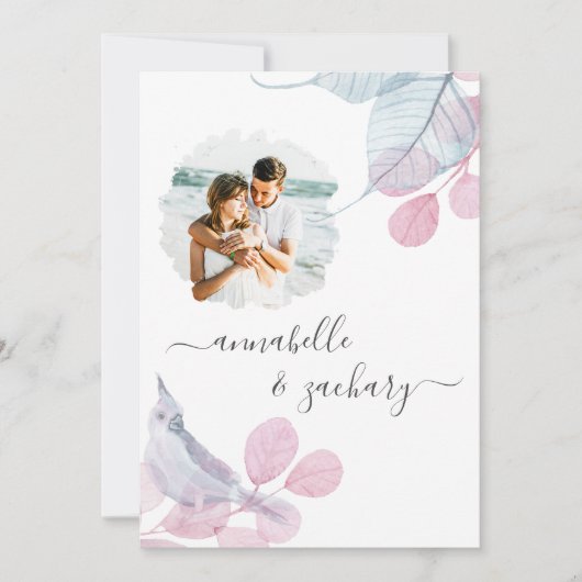 *~* Koppel FOTO RSVP . QR  AR6 Bladeren Trouw Uitn Kaart (Voorkant)