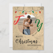 Koppel Foto Rustieke Vrolijkheid Prettig Kerstfees Feestdagenkaart (Voorkant)