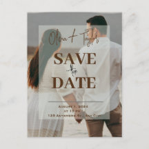 koppel foto transparante Save The Date Kaart