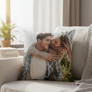 Koppel Foto Uw Eigen Twee Beelden Dubbele Zijde Kussen