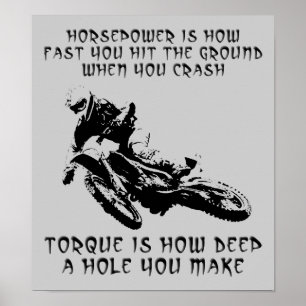 Koppel Gat Dirt Bike Motocross Poster Bord Grappig