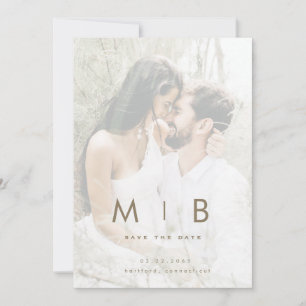 Koppel gedempte foto gouden tekst Sla de datum op Save The Date