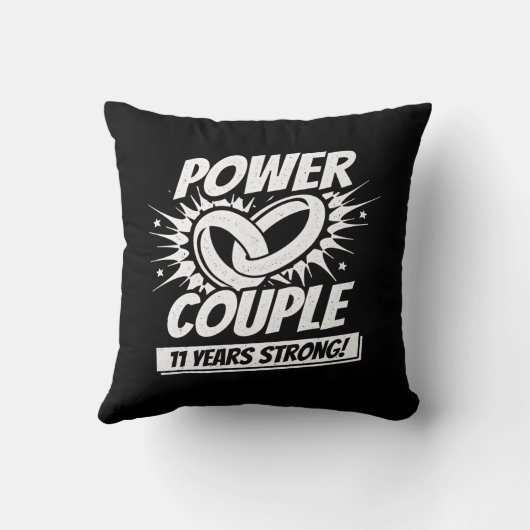 Koppel getrouwd 11 jaar - 11e trouwdag kussen (Achterkant)