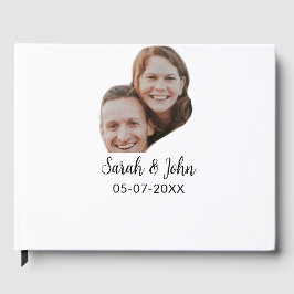 Koppel gezicht foto toevoegen naam datum eenvoudig gastenboek