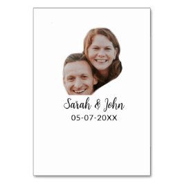 Koppel gezicht foto toevoegen naam datum eenvoudig kaart