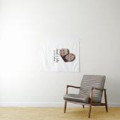 Koppel gezicht foto toevoegen naam datum eenvoudig wandkleed (In Situ (horizontaal))