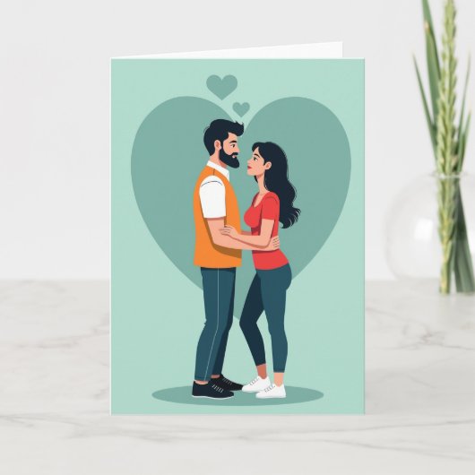Koppel Hart Liefde Kaart (Voorkant)