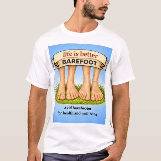 koppel- het leven is beter op blote voeten t-shirt (Voorkant)