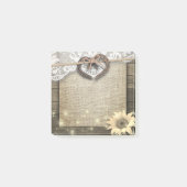 Koppel Hoefijzer Hart Kantwerk Zonnebloem Houten B Post-it® Notes (Voorkant)