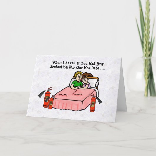 Koppel in Bed Met Brandblussers Kaart (Voorkant)