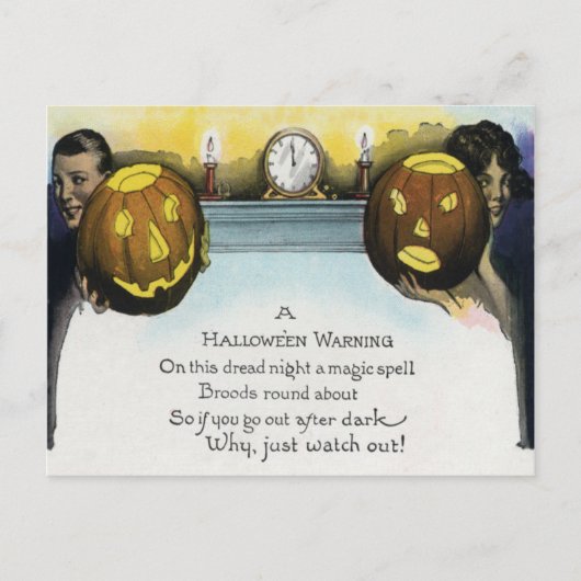 Koppel Jack O Lantern Pompoen Briefkaart (Voorkant)