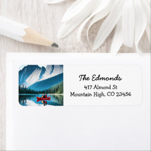 Koppel Kajakken in de bergen Etiket