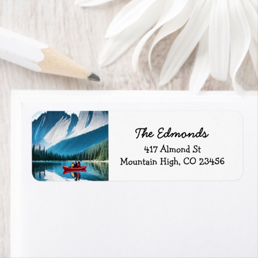 Koppel Kajakken in de bergen Etiket (Insitu)