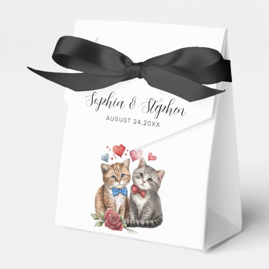 Koppel katten verliefd bedankdoosjes (Voorkant Zijde)