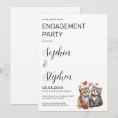 Koppel katten verliefd verlovingsfeest kaart (Voorkant / Achterkant)