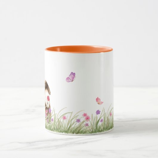 Koppel Konijn Datum Stijl Mok (Midden)