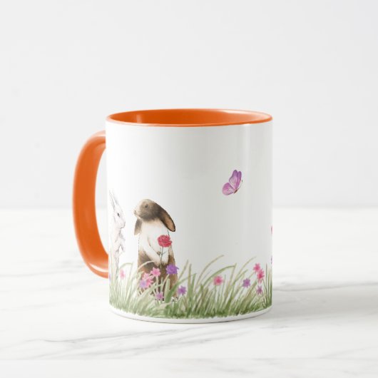 Koppel Konijn Datum Stijl Mok (Voorkant links)