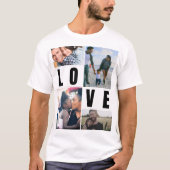 Koppel Liefde | 4 Foto Collage Sjabloon T-shirt (Voorkant)