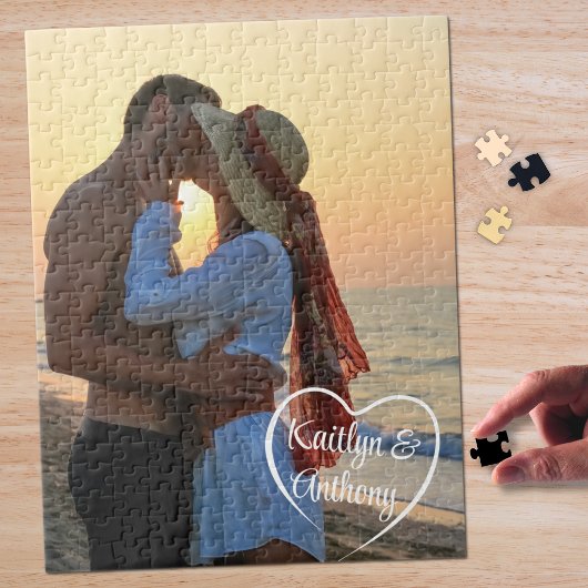 Koppel Liefde Hart Foto Persoonlijk Legpuzzel