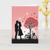 Koppel Liefde Kus Kaart (Gele Bloem)