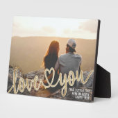 Koppel LOVE YOU Gouden Hart Script Foto op Maat Fotoplaat (Zijkant)