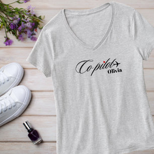 Koppel Matching Co-Piloot & Persoonlijk Vliegtuig T-shirt