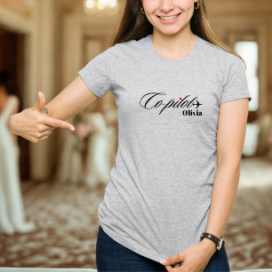Koppel Matching Co-Piloot Vliegtuig Persoonlijk T-shirt