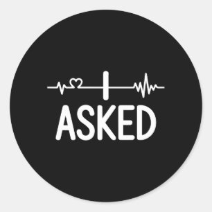 Koppel Matching Verloving Feest Ik Vroeg Premium Ronde Sticker