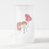 Koppel met ballonnen matglas bierpul (Center)