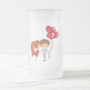Koppel met ballonnen matglas bierpul