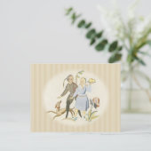 Koppel met hond briefkaart (Staand voorkant)