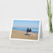 Koppel met hond op het strand, Valencia, Spanje Kaart (Voorkant)